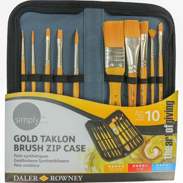 Gold Taklon Brush Zip Case 1
