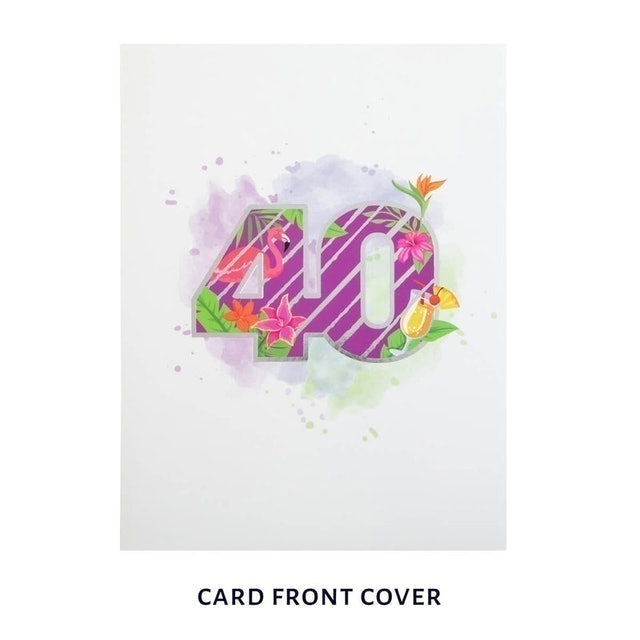 40th Birthday Tropical Pop Up Card 2