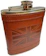 ZA Products 9. Stainless Steel Hip Flask with Union Jack Brown Leather Cover 1