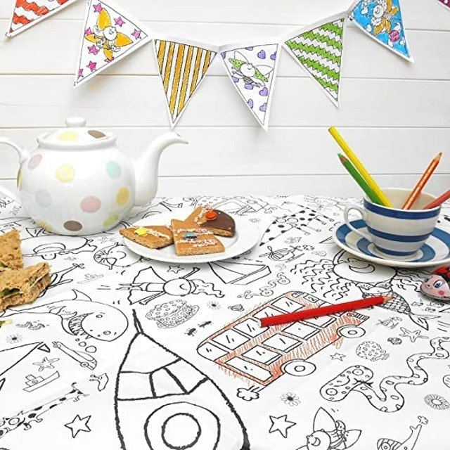 Colour In Teatime Tablecloth 2