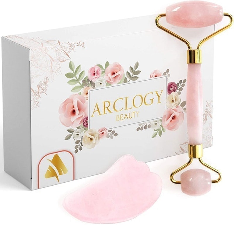Rose Quartz Jade Roller and Gua Sha 1