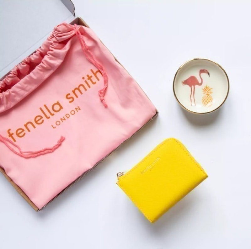 Flamingo Ring Plate & Yellow Purse Letterbox Gift Set 1