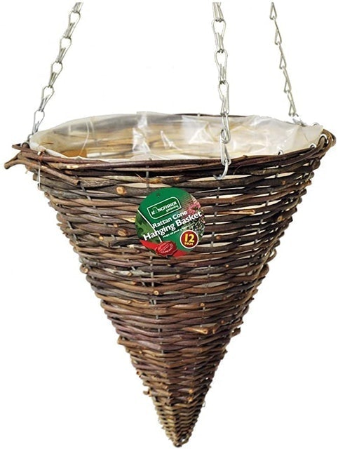 Dark Rattan Hanging Basket 1