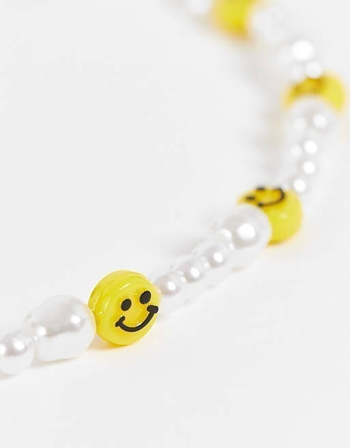 Beaded Pearl and Face Necklace 2