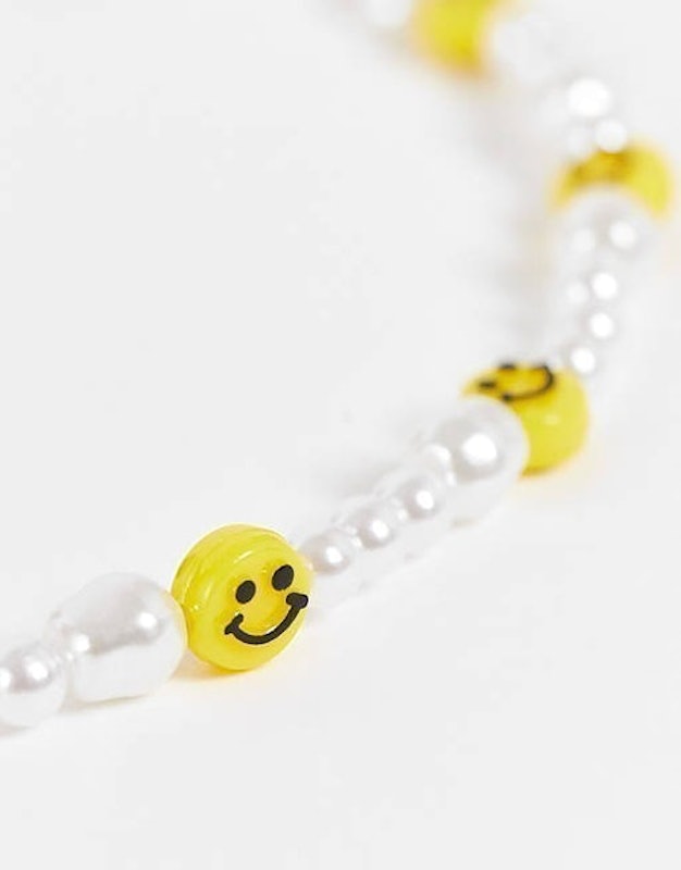 Beaded Pearl and Face Necklace 2