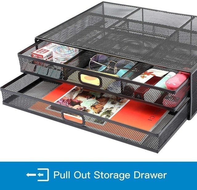 Monitor Stand with 2 Storage Drawers 2