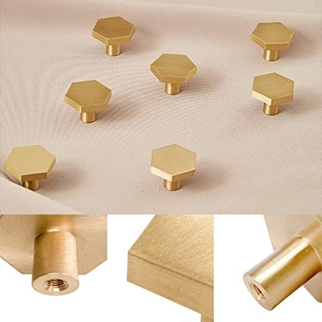 Solid Brass Hexagon Knobs 3