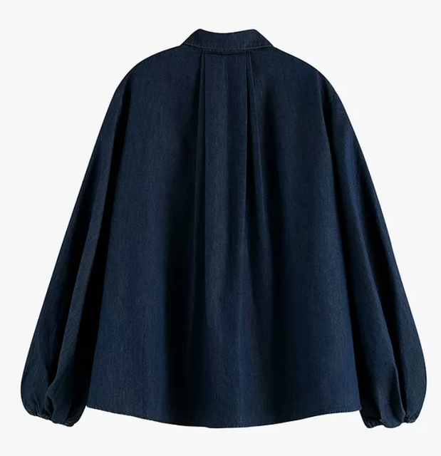 Balloon Sleeve Denim Shirt 2