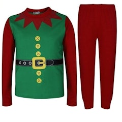 Kids Girls Boys Christmas Elf Pyjamas