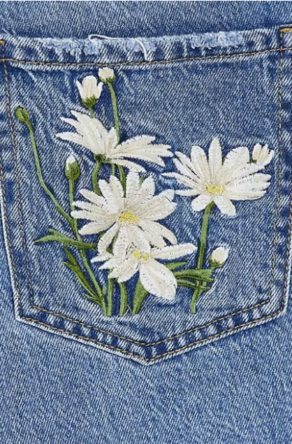 Embroidered Pocket Mom Jean 3