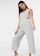 ASOS Design Super Soft Rib Jumpsuit with Waist Tie in Grey Marl 1