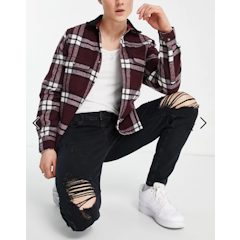 Skinny Jeans with Rips in Washed black