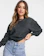 ASOS DESIGN Boxy Jumper With Crew Neck in Dark Grey 1