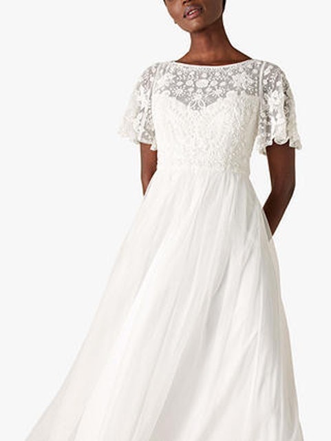 Shelly Angel Sleeve Bridal Maxi Dress 2