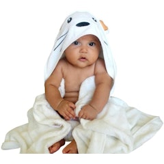 Premium Bamboo Hooded Baby Bath Towel Set