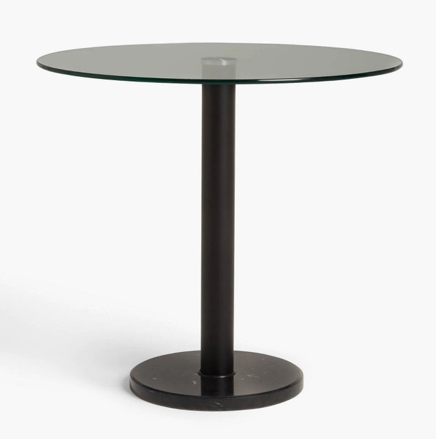 Enzo 2 Seater Glass Round Dining Table 1