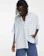ASOS Design Super Oversized Revere Linen Shirt in Blue Check 1