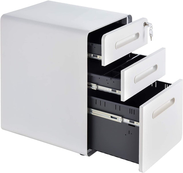 Fully Assembled 3-Drawer Mobile File Cabinet  3
