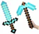 Minecraft Blue Diamond Sword and Pickaxe Set 1