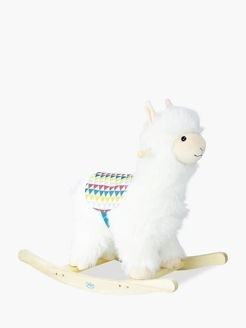 Plush Rocking Alpaca, White 1
