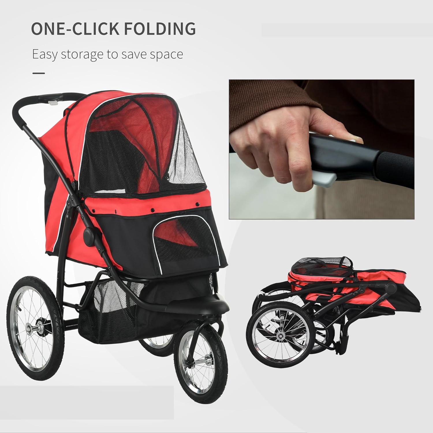 Pet Stroller Jogger for Medium, Small Dogs 4