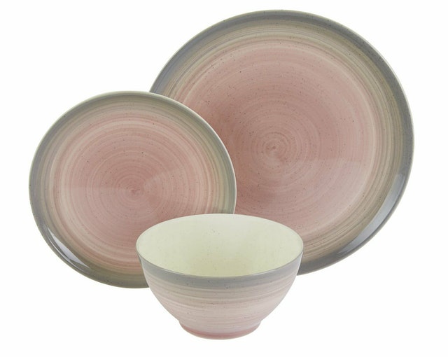 Atkinson Pink & Grey Dinnerware Set  1