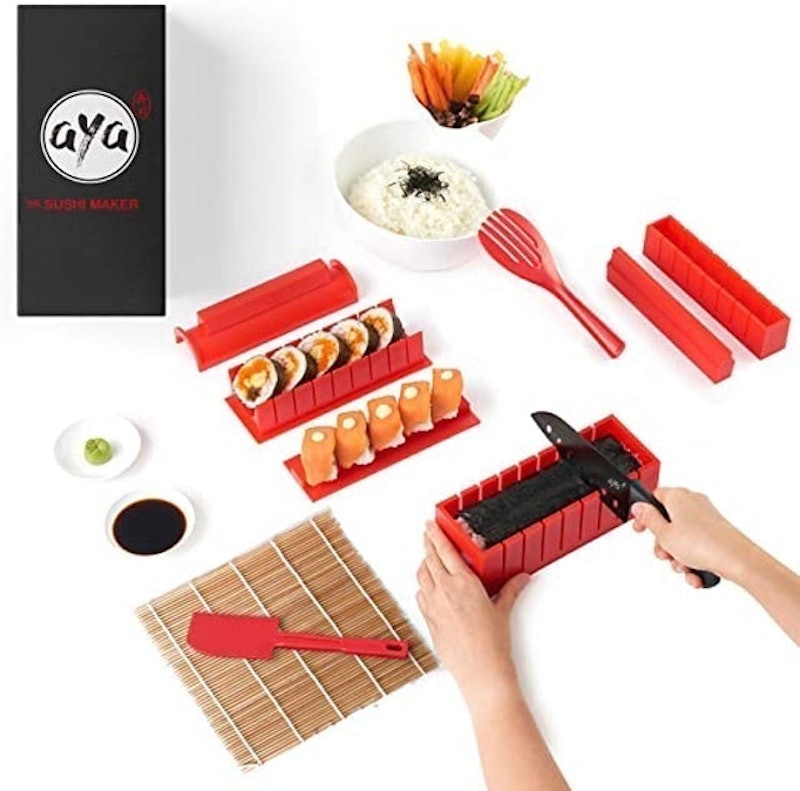 Roll Model Sushi Sushi Making Kit - Silicone Sushi Roller with Rice Paddle, Roll Cutter, and Recipe Book, Full DIY Sushi Kit for The Perfect Sushi