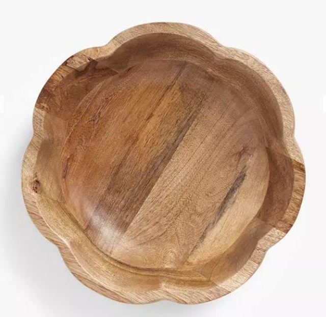 Scalloped Mango Wood Bowl 2