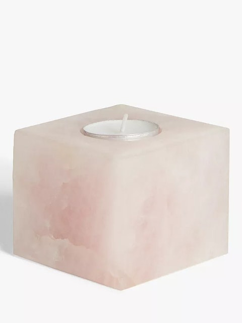 Rose Quartz Crystal Tealight Holder 1