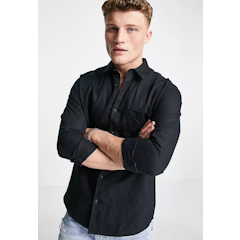 Long Sleeve Linen Blend Shirt