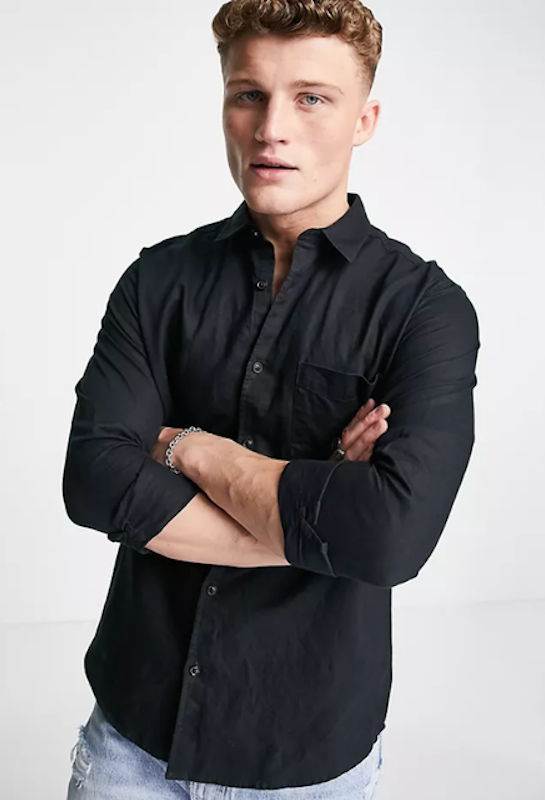Long Sleeve Linen Blend Shirt 1