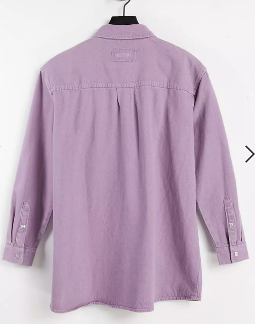 Oversized Denim Shirt in Pale Purple 2