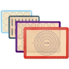 4 Piece Set Silicone Non-Stick Baking Mats Sheet with Measurement