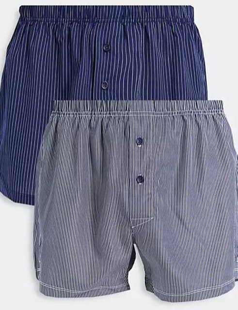 DESIGN woven 2 pack boxers with pinstripe 1