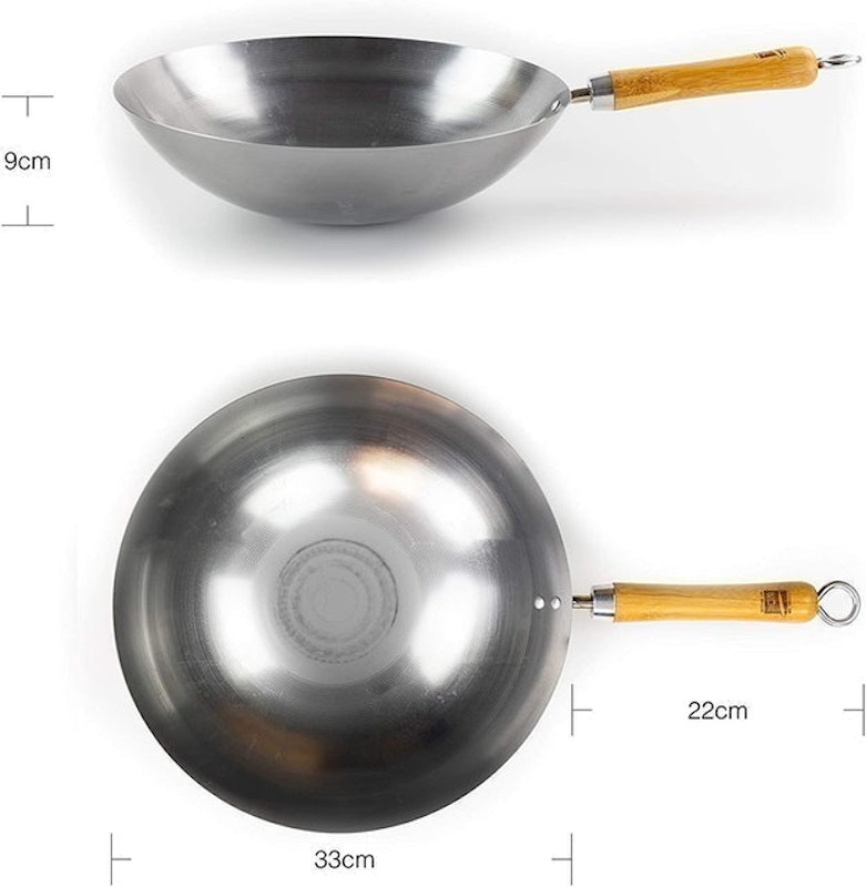 13"/33 cm Carbon Steel Wok 2