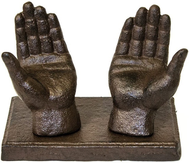 Cast Iron Hands Book Stand 1
