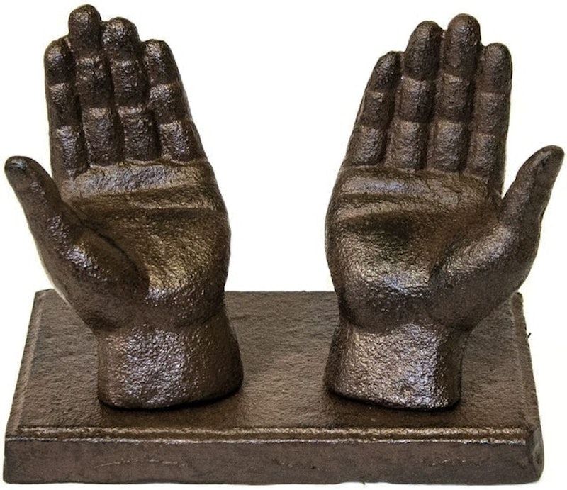 Cast Iron Hands Book Stand 1
