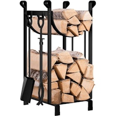 Fireplace Log Rack With 4 Tools