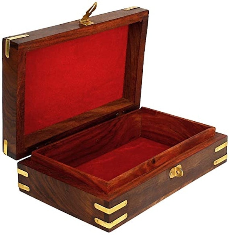 Handcrafted Floral Carving Wooden Jewellery Box 2