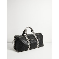 Hattie Leopard Spot Strap Black Rectangular Weekend Bag
