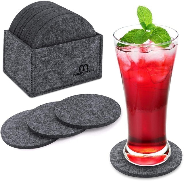 Round Felt Coasters With Holder 1