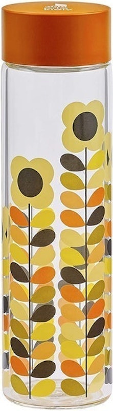 Flower Stem Sprig Glass Water Bottle 1