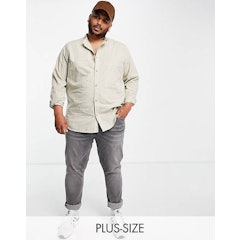Grandad Collar Shirt in Green
