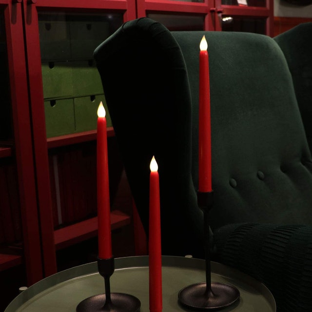 8. Rhytsing Red LED Taper Candles 4 Pack 3