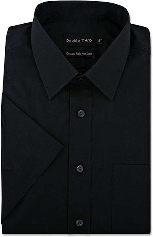 Short Sleeve Black Classic Fit Non-Iron Cotton Rich Shirt 1