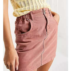 Paperbag Denim Skirt