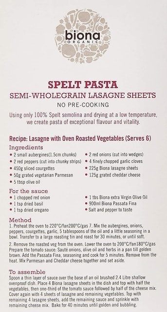 Organic Spelt Lasagne 2