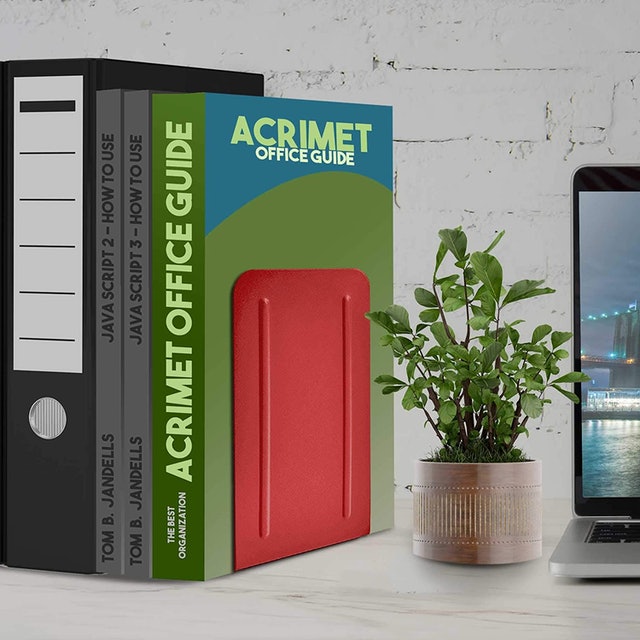 Red Metal Bookends 2