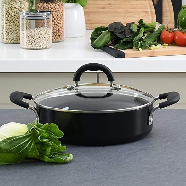 Non-Stick Induction Shallow Casserole Pan with Lid 2