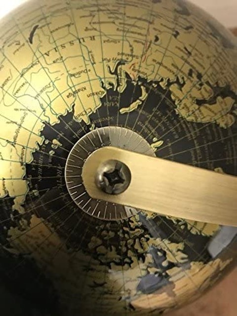 Vintage Rotating Gold and Black World Globe  3